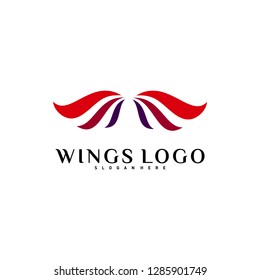 Wing Logo Vector. Color Wing Logo Design Concept Template Vector