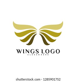 Wing Logo Vector. Color Wing Logo Design Concept Template Vector