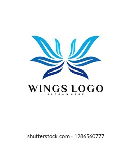 Wing Logo Vector. Color Wing Logo Design Concept Template Vector