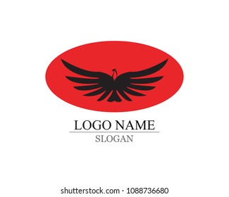 wing logo and vector design of bird, eagle, falcon animal symbol flying or fly 