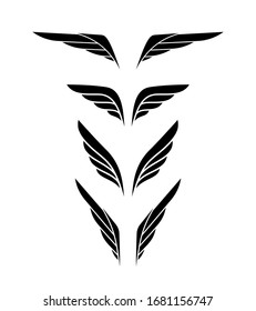 Wing logo. Vector emblem in simple style.