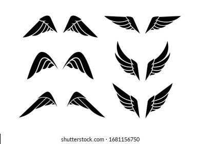 Wing logo. Vector emblem in simple style.