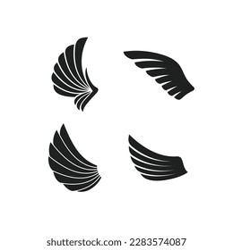 wing logo vector of falcon wings eagle icon angel symbol collection set bird feather hawk clipart