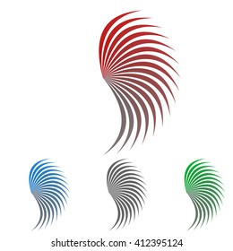 Wing logo vector. Wing icon symbol design template set for bird, flight, air, angel, travel concepts.