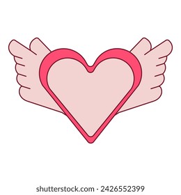 Wing love logo design romance. Heart winged angel