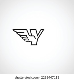 Wing luxury Logo of Letter Y business name identity initial monogram logotype Eagle icon Bird symbol vector