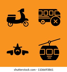 wing, motorbike, school and accessibility icons set. Vector illustration for web and design