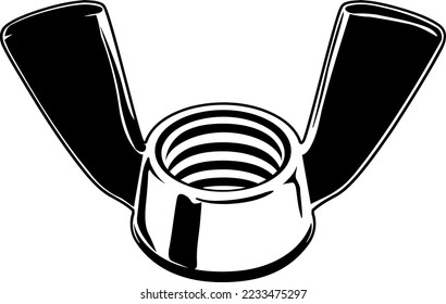 Wing Nut Fastener Vector Illustration