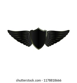 wing on the shield logo icon design template vector