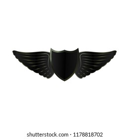 wing on the shield logo icon design template vector