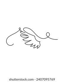 wing one line art, vector best line icon.