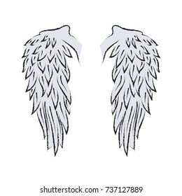 Hand Drawn Detailed Wings Stock Vector (Royalty Free) 789566017 ...