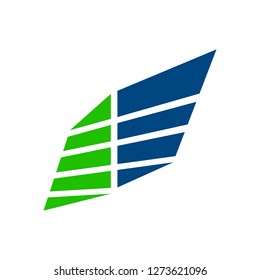 Wing Panel Block Business Blue Green Symbol