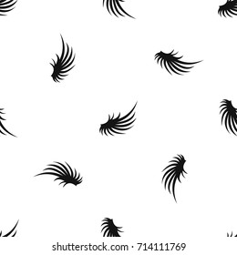 Wing pattern repeat seamless in black color for any design. Vector geometric illustration