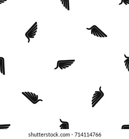 Wing pattern repeat seamless in black color for any design. Vector geometric illustration