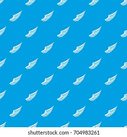 Wing pattern repeat seamless in blue color for any design. Vector geometric illustration