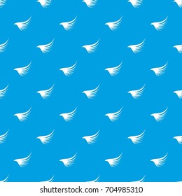 Wing pattern repeat seamless in blue color for any design. Vector geometric illustration