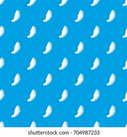 Wing pattern repeat seamless in blue color for any design. Vector geometric illustration