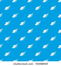 Wing pattern repeat seamless in blue color for any design. Vector geometric illustration