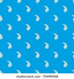 Wing pattern repeat seamless in blue color for any design. Vector geometric illustration
