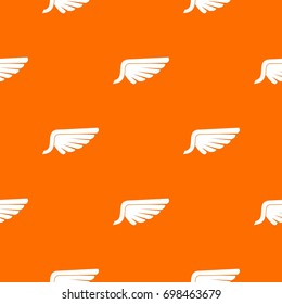 Wing pattern repeat seamless in orange color for any design. Vector geometric illustration