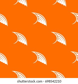 Wing pattern repeat seamless in orange color for any design. Vector geometric illustration