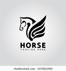 wing pegasus horse logo