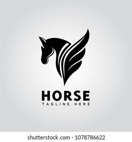 wing pegasus horse logo