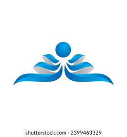 wing people freedom abstract logo
