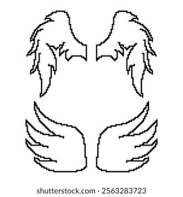 wing pixel art design vector