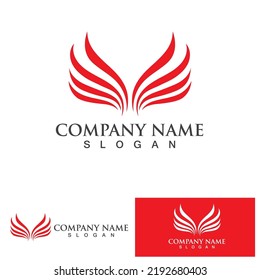 Wing red bird  Logo Template vector