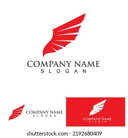Wing red bird  Logo Template vector