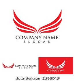Wing red bird  Logo Template vector