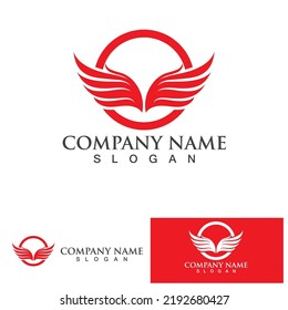 Wing red bird  Logo Template vector