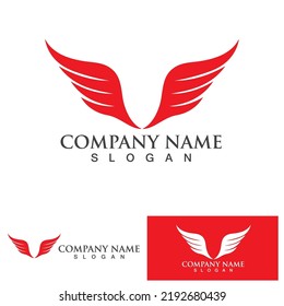 Wing red bird  Logo Template vector