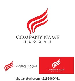 Wing red bird  Logo Template vector