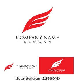 Wing red bird  Logo Template vector