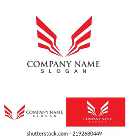 Wing red bird  Logo Template vector