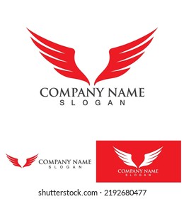 Vector de plantilla de logotipo de ave roja Wing