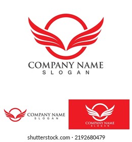 Wing red bird  Logo Template vector