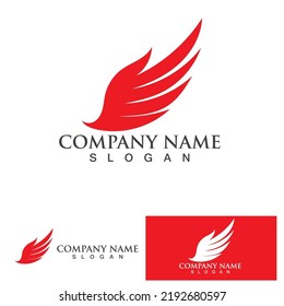 Wing red bird  Logo Template vector