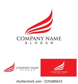 Wing red bird  Logo Template vector