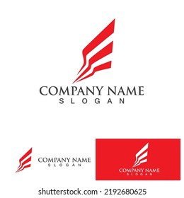 Wing red bird  Logo Template vector
