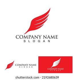 Wing red bird  Logo Template vector