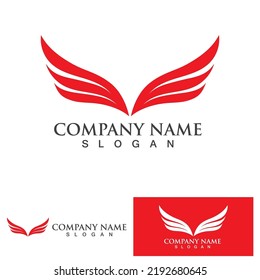 Wing red bird  Logo Template vector