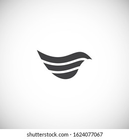 Wing related icon on background for graphic and web design. Creative illustration concept symbol for web or mobile app.