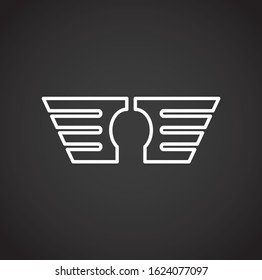Wing related icon on background for graphic and web design. Creative illustration concept symbol for web or mobile app.