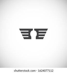 Wing related icon on background for graphic and web design. Creative illustration concept symbol for web or mobile app.