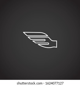 Wing related icon on background for graphic and web design. Creative illustration concept symbol for web or mobile app.