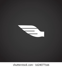 Wing related icon on background for graphic and web design. Creative illustration concept symbol for web or mobile app